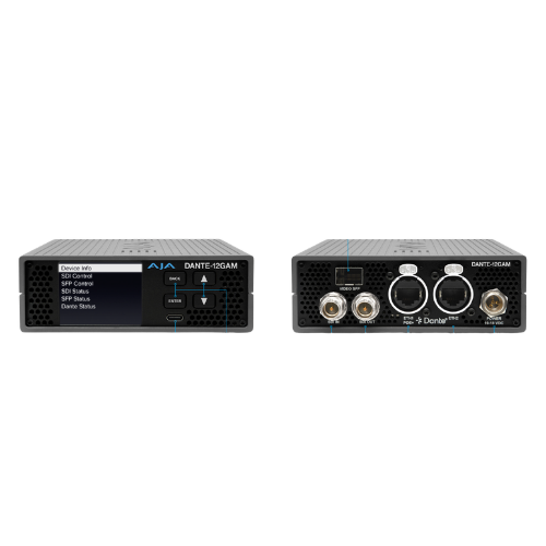 AJA DANTE-12GAM Dante, AES67 and SMPTE ST 2110-30 SDI Audio Embedder/Disembedder