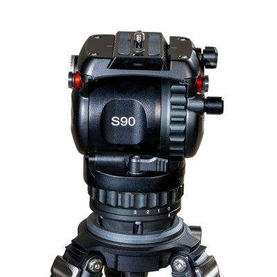 S90C2 Carbon Fiber Tripod System | Professional 75mm Fluid Head Lightweight 8kg ENG Camera Tripod