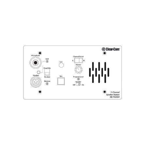 Clear-Com KB-702GM Two-Channel Remote Speaker Station | Gooseneck Mic & VOX Partyline