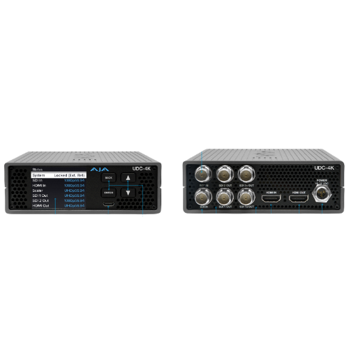 AJA UDC-4K 12G-SDI and HDMI Up, Down, Cross-Converter with Frame Sync