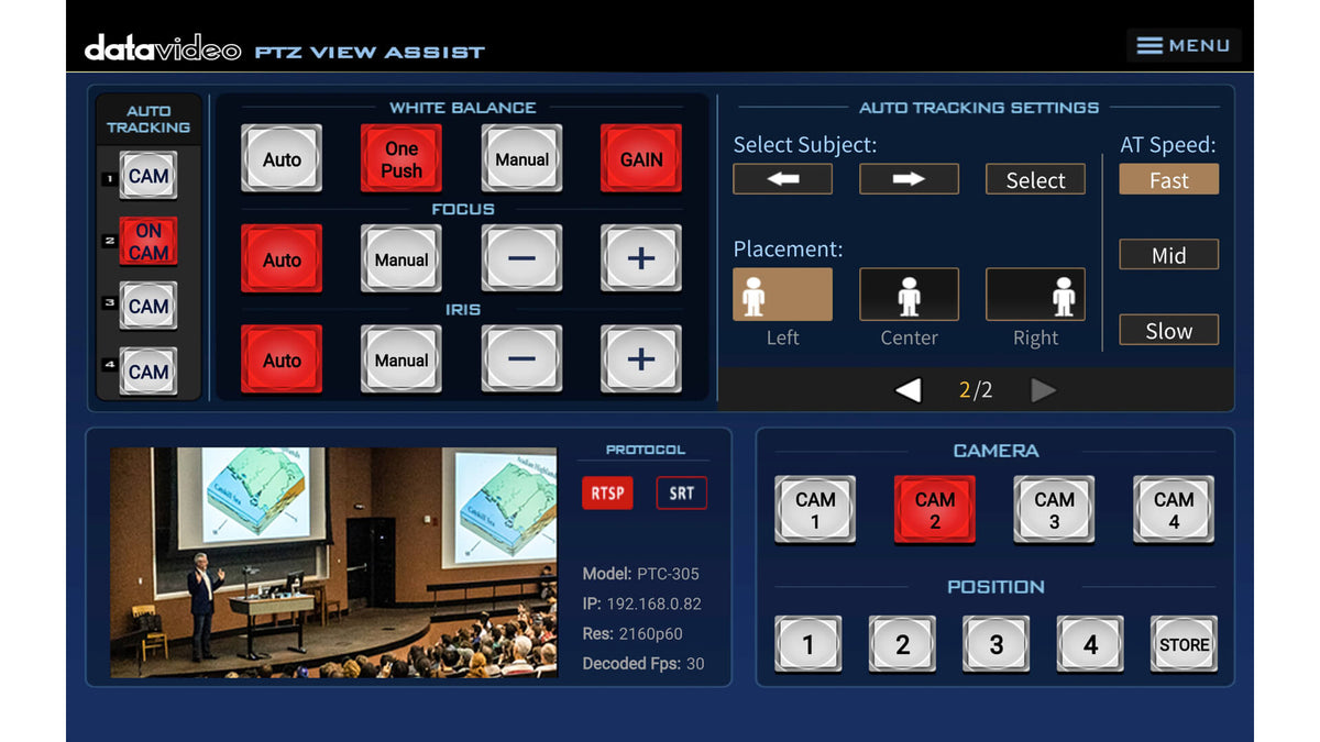 Datavideo PTZ View Assist App | Wireless Multi-Camera Control