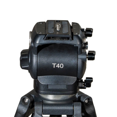 T40 Aluminum Tripod System | Professional 75mm Bowl 5kg Fluid Head Hand-Held Video Camera Tripod