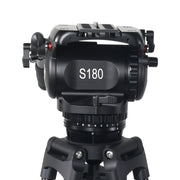 S180A Aluminum Tripod System | Professional 100mm Bowl 18kg Heavy-Duty Studio Broadcast Camera Tripod