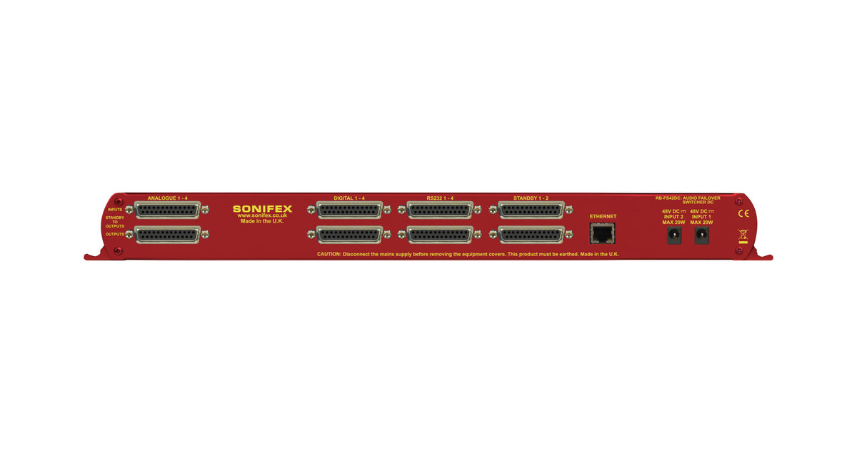 RB-FS42DC 4+2 Audio Failover Switcher | Dual DC Power Redundancy Matrix