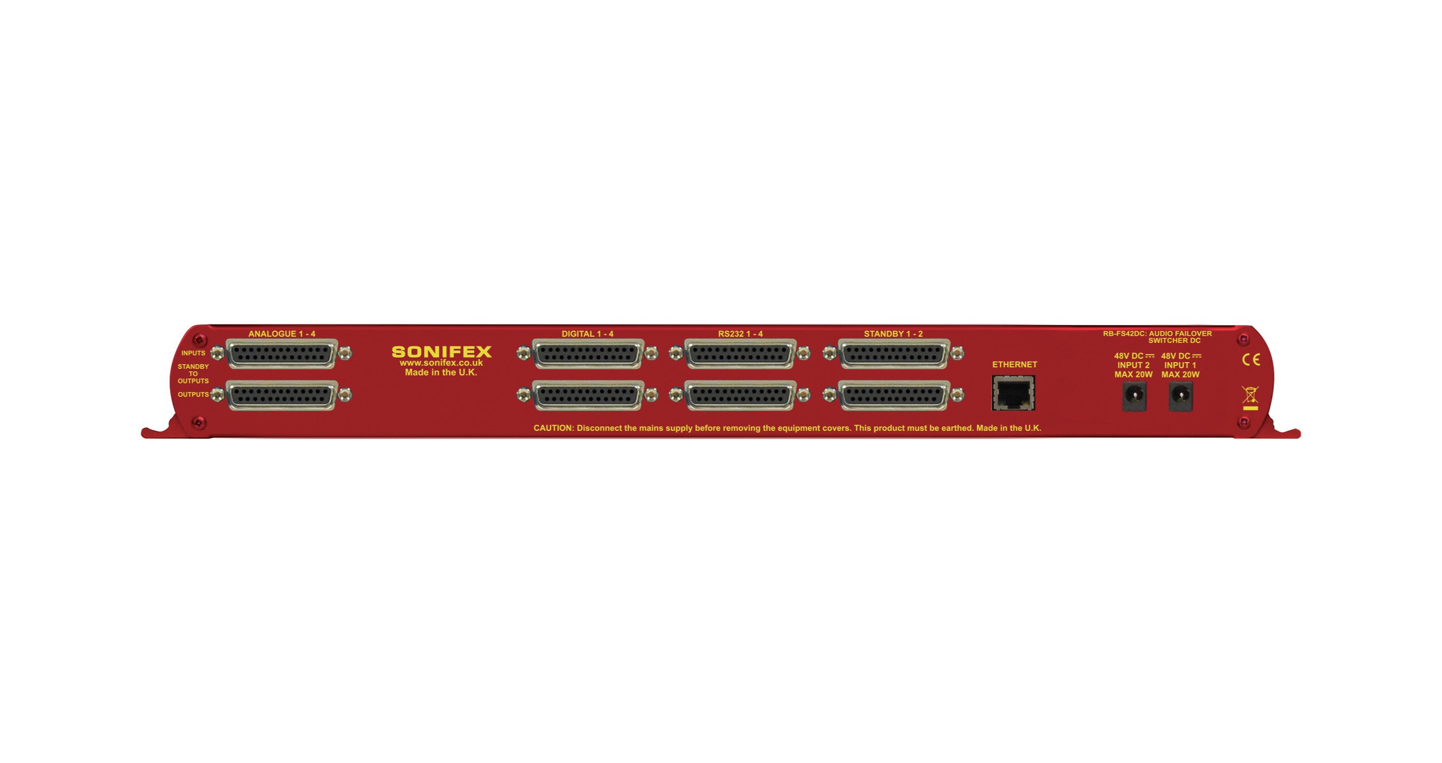 RB-FS42DC 4+2 Audio Failover Switcher | Dual DC Power Redundancy Matrix