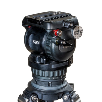 S90C2 Carbon Fiber Tripod System | Professional 75mm Fluid Head Lightweight 8kg ENG Camera Tripod