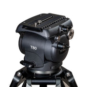 T80A2 Aluminum Tripod System | Professional 100mm Bowl 10kg ENG Broadcast Video Camera Tripod