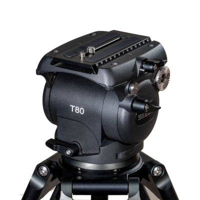 T80A2 Aluminum Tripod System | Professional 100mm Bowl 10kg ENG Broadcast Video Camera Tripod