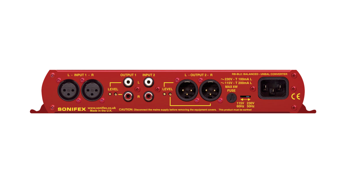 RB-BL2 Bi-Directional Unbalanced to Balanced Converter | Stereo Line-Level Interface