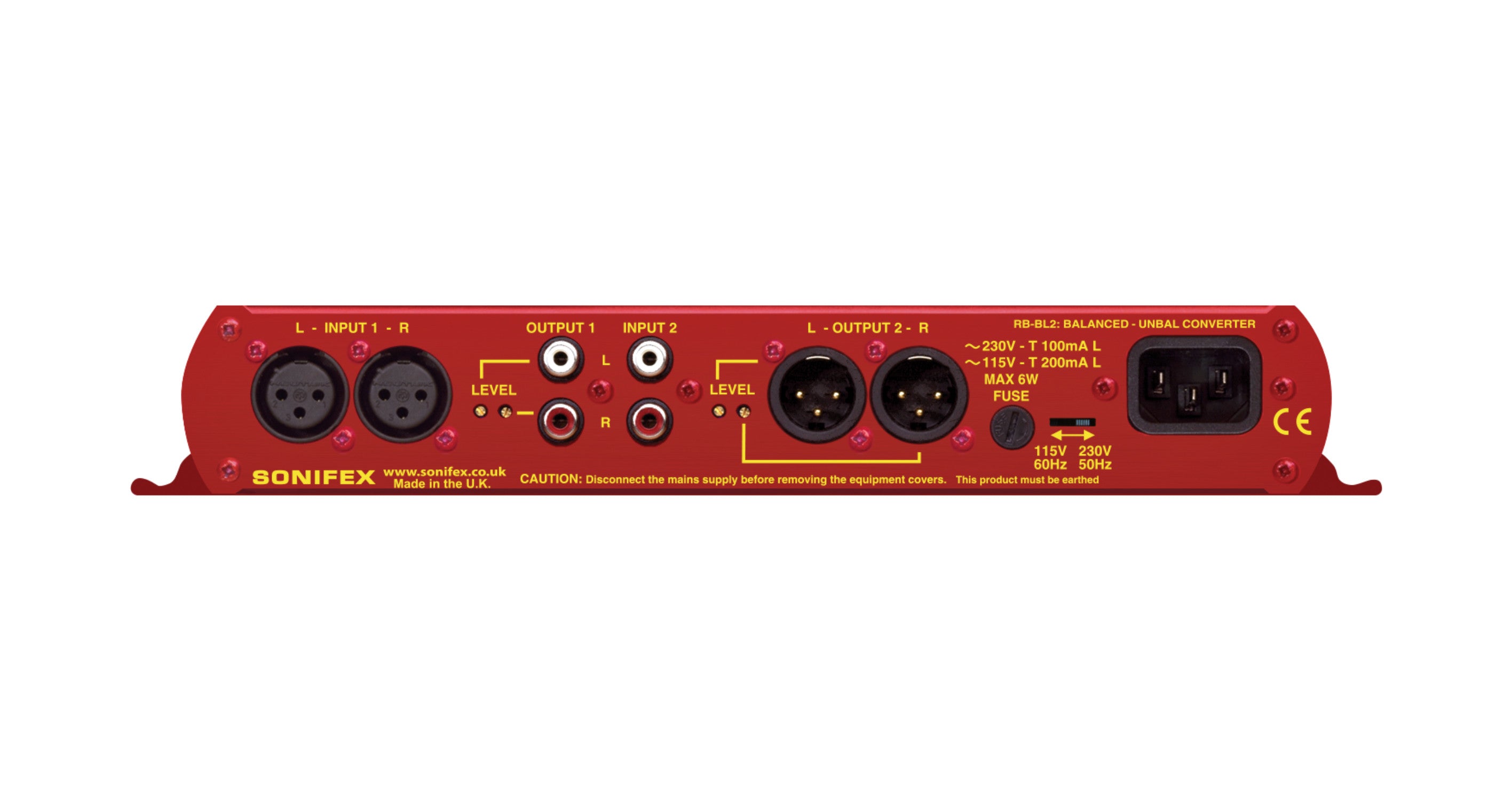 RB-BL2 Bi-Directional Unbalanced to Balanced Converter | Stereo Line-Level Interface