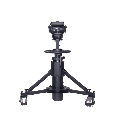 SEEDER S40PT600 Professional 2-Stage Steering Broadcast Pedestal System | 150mm Bowl 40kg Capacity Studio Camera Support with PT600 Dolly Kit