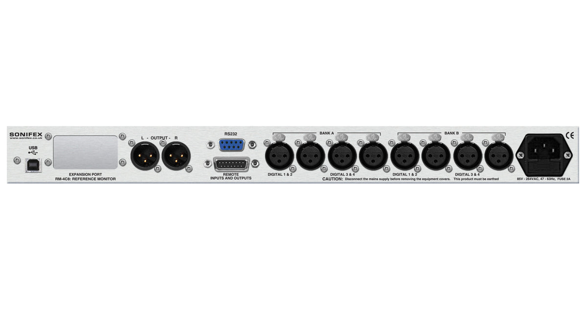 RM-4C8 Reference Monitor | 1U Rack-Mount 8-Channel Precision Monitoring System with Dual Source Selectors