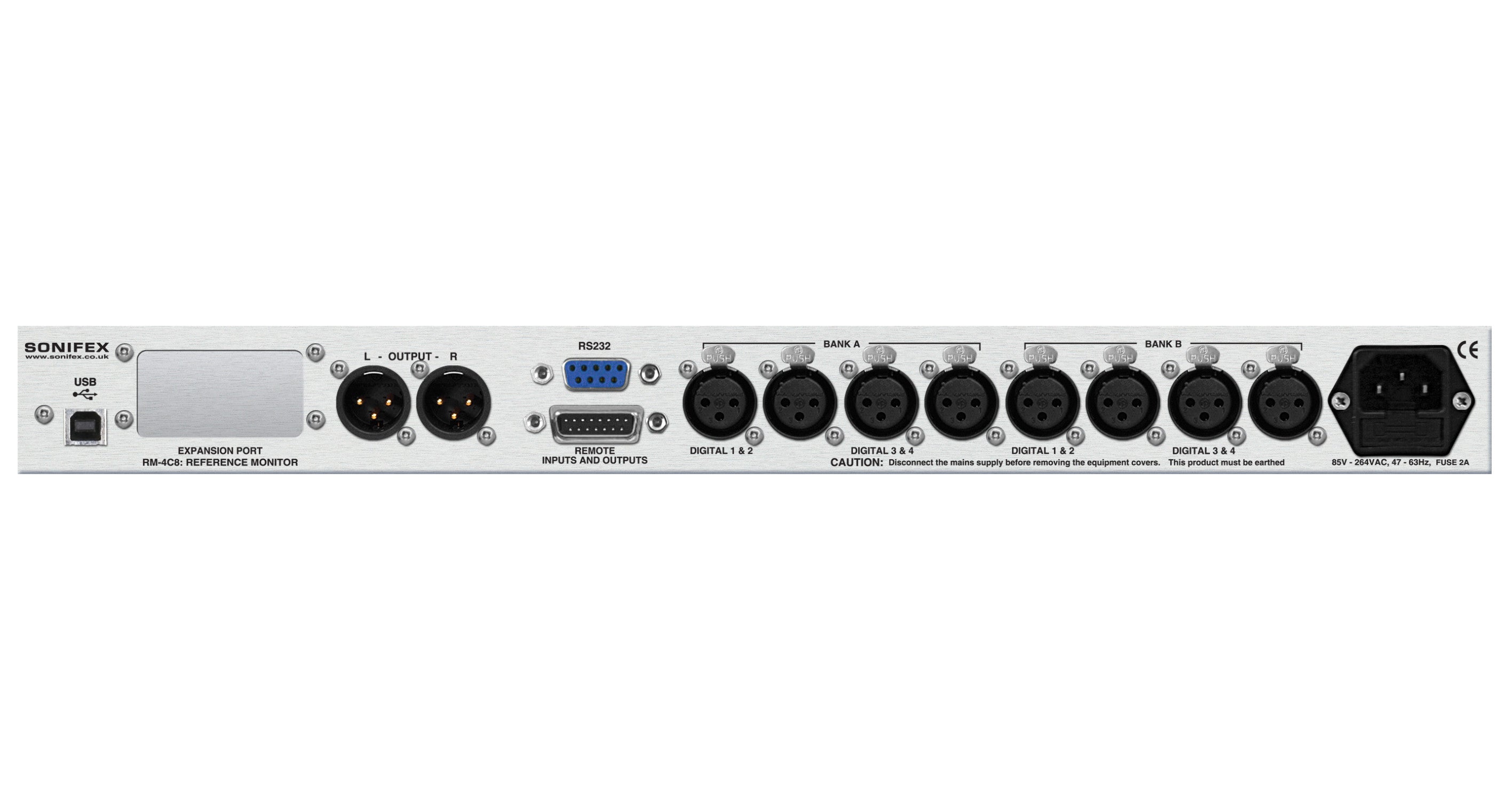 RM-4C8 Reference Monitor | 1U Rack-Mount 8-Channel Precision Monitoring System with Dual Source Selectors