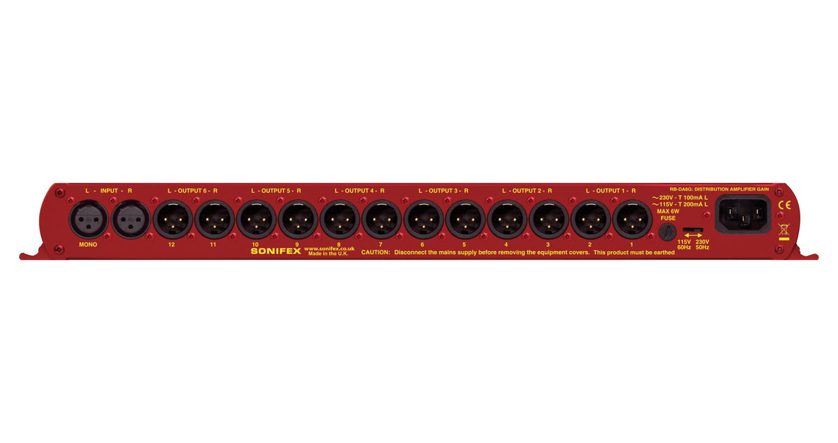 RB-DA6G 6-Way Stereo Distribution Amplifier | Individual Output Gain Control