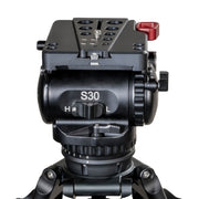 S30A Aluminum Tripod System | Professional 100mm Fluid Head Heavy Duty 30kg Studio Broadcast Camera Tripod