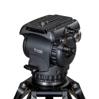 T100A2 Aluminum Tripod System | SEEDER 100mm Bowl 12kg Professional ENG Broadcast Video Camera Tripod