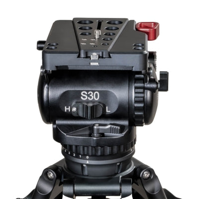 S30C Carbon Fiber Tripod System | Professional 100mm Bowl Heavy Duty 30kg Studio Broadcast Camera Tripod