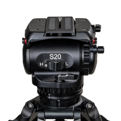 S20A2 Aluminum Tripod System | Professional 100mm Fluid Head Heavy Duty EFP Camera Tripod