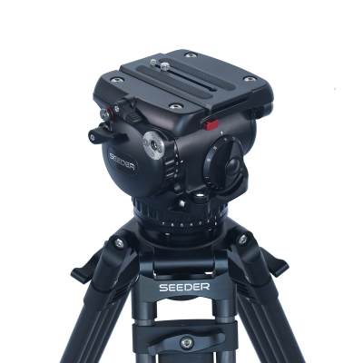 S220C Carbon Fiber Tripod System | SEEDER 100mm Bowl Heavy-Duty Studio Broadcast Camera Tripod