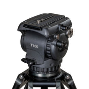 T100C2 Carbon Fiber Tripod System | SEEDER 100mm Bowl Lightweight 12kg ENG Broadcast Camera Tripod