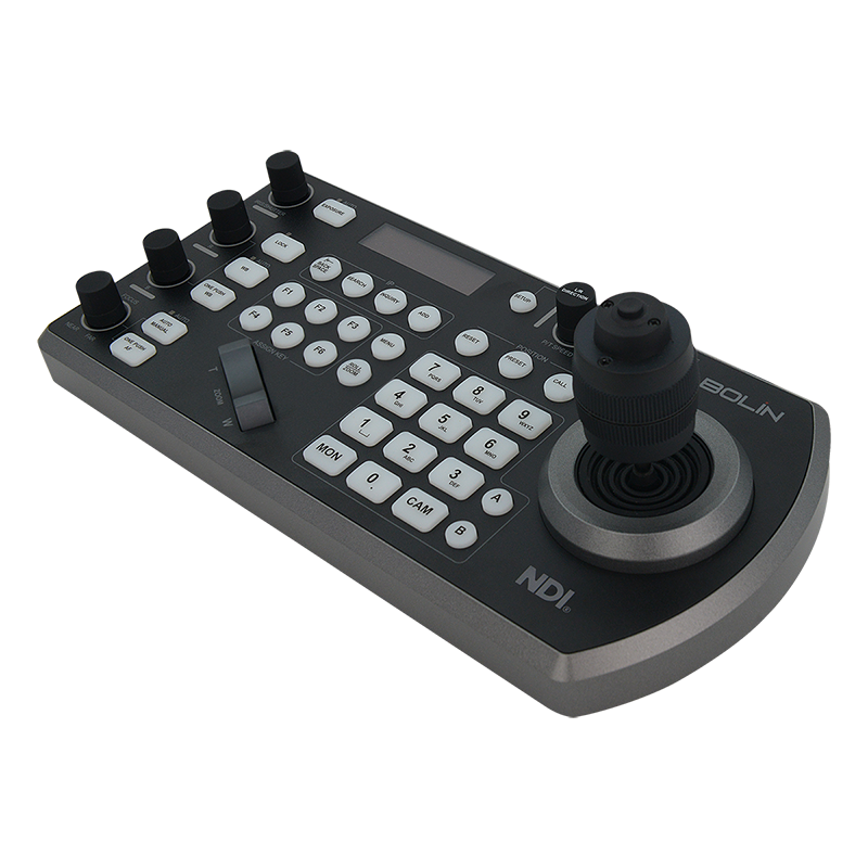 Certified NDI Multi-Protocol PTZ Camera Controller | Bolin KBD-1020N | Universal 3-Axis Joystick Command Station