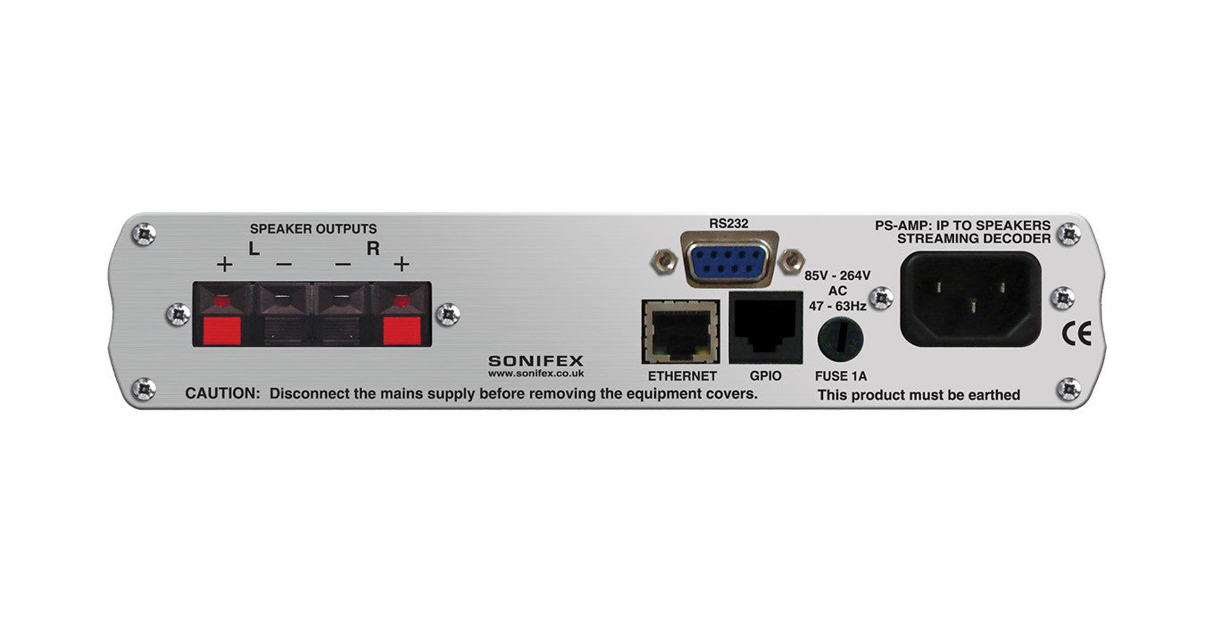 PS-AMP IP to Speaker Streaming Decoder | Integrated 2 x 15W D-Class Amplifier