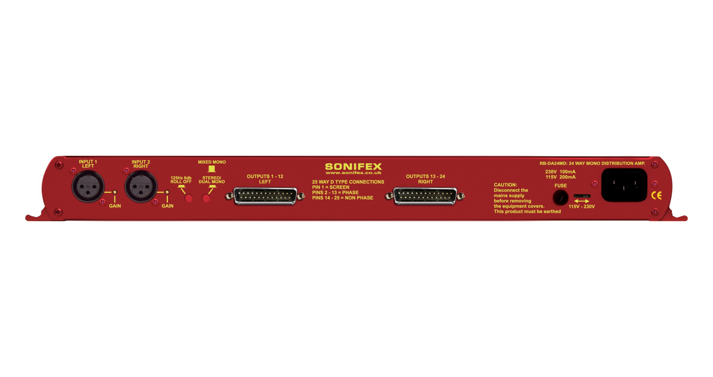 RB-DA24MD 24-Way Mono Audio Distribution Amplifier | High-Performance Broadcast DA