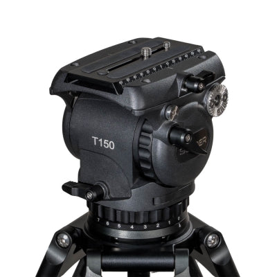 T150A2 Aluminum Tripod System | SEEDER 100mm Bowl 15kg Professional Heavy-Duty Studio Broadcast Camera Tripod