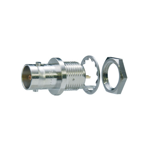 Canare BCJ 75-Ohm BNC Panel-Mount Receptacle Series | 12G-SDI Jack-to-Jack Feed-Through & Solder/Crimp Chassis Connectors | Professional Broadcast Wall Plate Hardware
