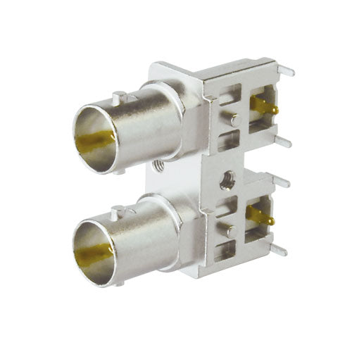 Canare BCJ PCB-Mount 75-Ohm BNC Receptacle Series | Screw-Stabilized Right Angle & Straight Board Connectors | 12G-SDI / 3G-SDI Ultra HD Broadcast Terminal Hardware