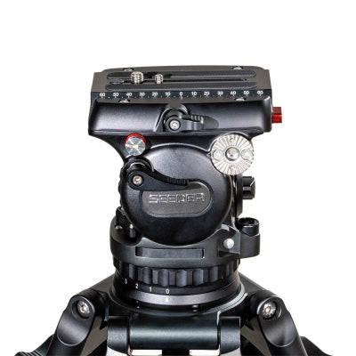 S100C4 Carbon Fiber Tripod System | Professional 100mm Fluid Head Low-Position 12kg ENG Camera Tripod