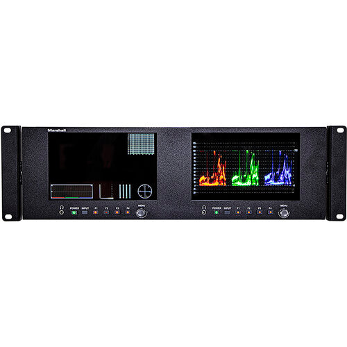 Marshall Electronics V-702W-12G-V2 Dual 7" 4K LCD Rackmount Monitor