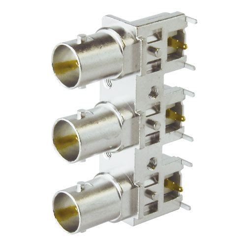 Canare BCJ PCB-Mount 75-Ohm BNC Receptacle Series | Screw-Stabilized Right Angle & Straight Board Connectors | 12G-SDI / 3G-SDI Ultra HD Broadcast Terminal Hardware
