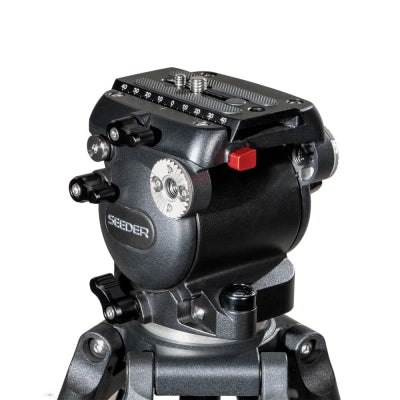 T40C4 Carbon Fiber Tripod System | Professional 75mm Fluid Head Low-Position 5kg Broadcast Camera Tripod