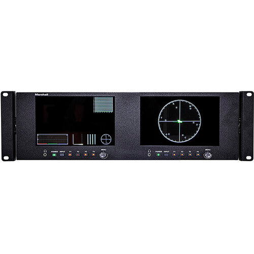 Marshall Electronics V-702W-12G-V2 Dual 7" 4K LCD Rackmount Monitor