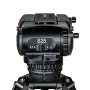 S25A Aluminum Tripod System | Professional 100mm Fluid Head Heavy Duty 25kg Studio Camera Tripod