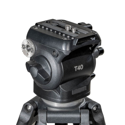 T40 Aluminum Tripod System | Professional 75mm Bowl 5kg Fluid Head Hand-Held Video Camera Tripod