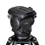 T150C4 Carbon Fiber Tripod System | Professional 100mm Bowl Low-Position 15kg ENG Broadcast Camera Tripod