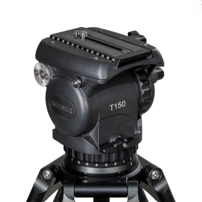 T150C4 Carbon Fiber Tripod System | Professional 100mm Bowl Low-Position 15kg ENG Broadcast Camera Tripod