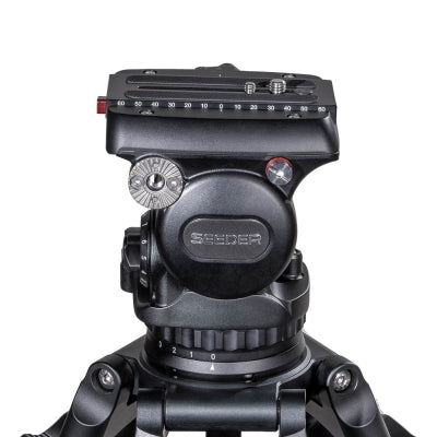 S100C4 Carbon Fiber Tripod System | Professional 100mm Fluid Head Low-Position 12kg ENG Camera Tripod