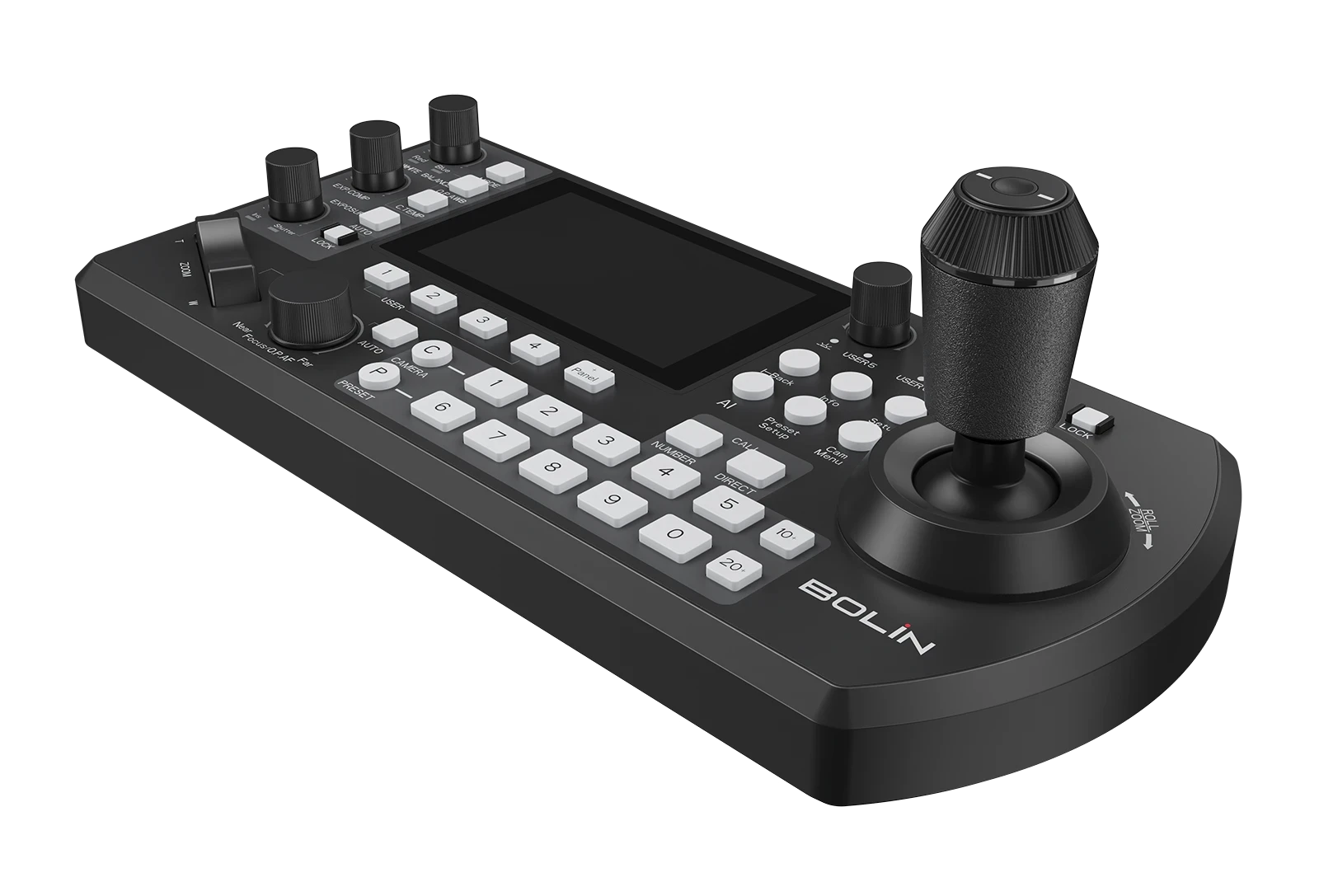 Bolin KBD Plus Advanced PTZ Production Controller with 4-Inch Touchscreen & Built-In 4-Channel IP Video Decoder