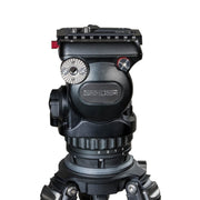 S90C4 Carbon Fiber Tripod System | Professional 75mm Fluid Head Low-Position 8kg ENG Camera Tripod