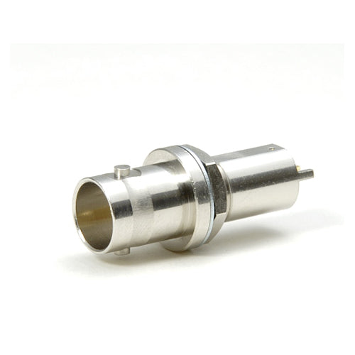 Canare BCJ Hex-Nut PCB-Mount 75-Ohm BNC Receptacle Series | Bulkhead Panel-Stabilized Right Angle & Straight Board Connectors | 12G-SDI / 3G-SDI Broadcast Equipment Interface
