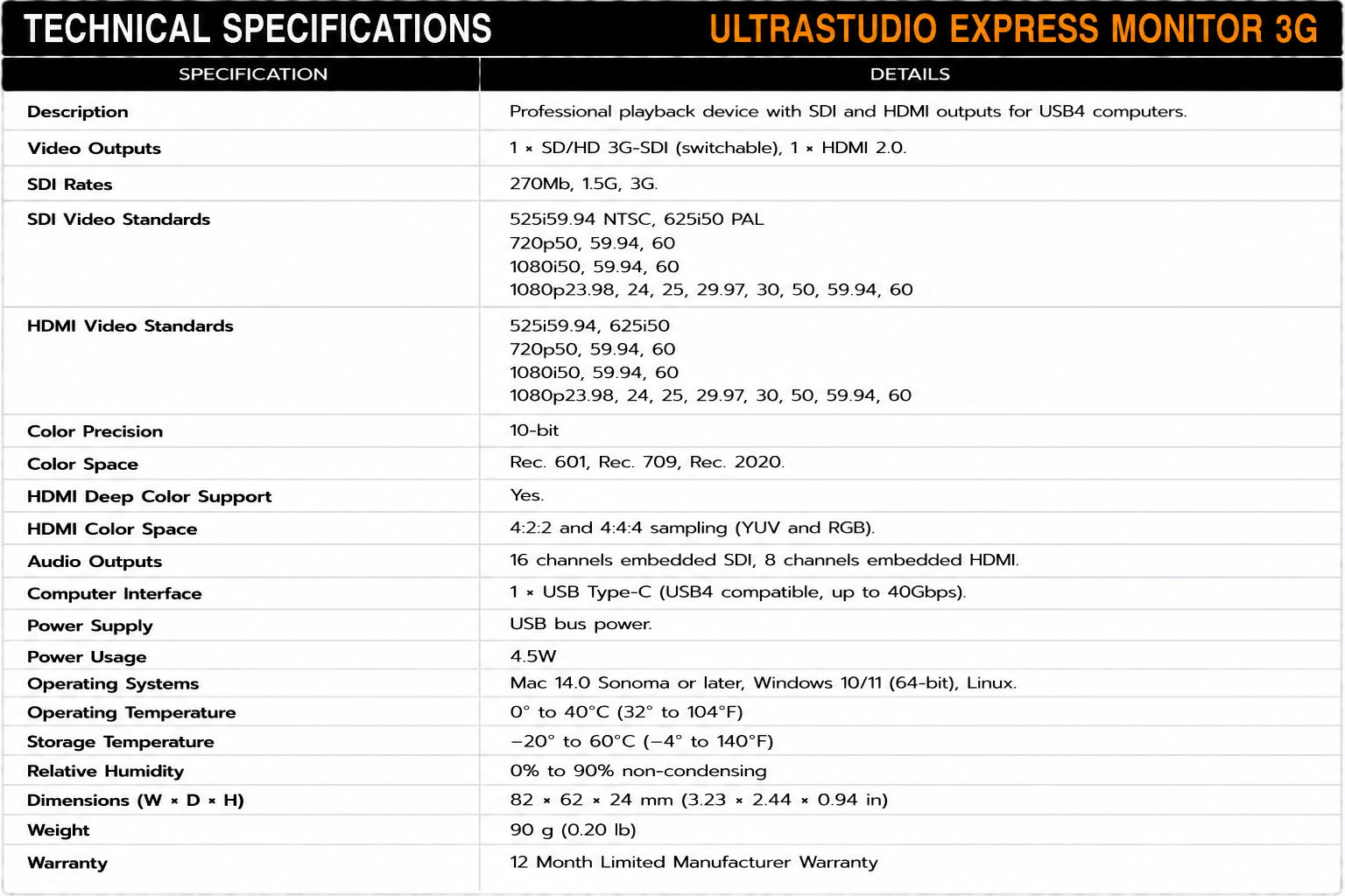 Blackmagic Design UltraStudio Express Monitor 3G