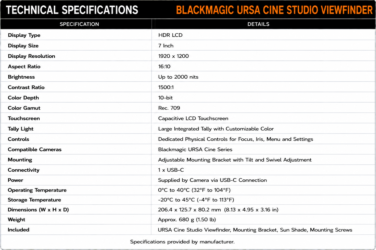 Blackmagic Design URSA Cine Studio Viewfinder