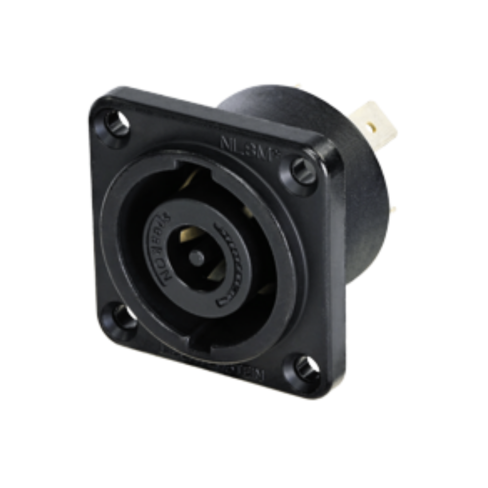Neutrik NLT8MPXX-BAG 8 Pole Black Metal speakON Male Chassis Connector