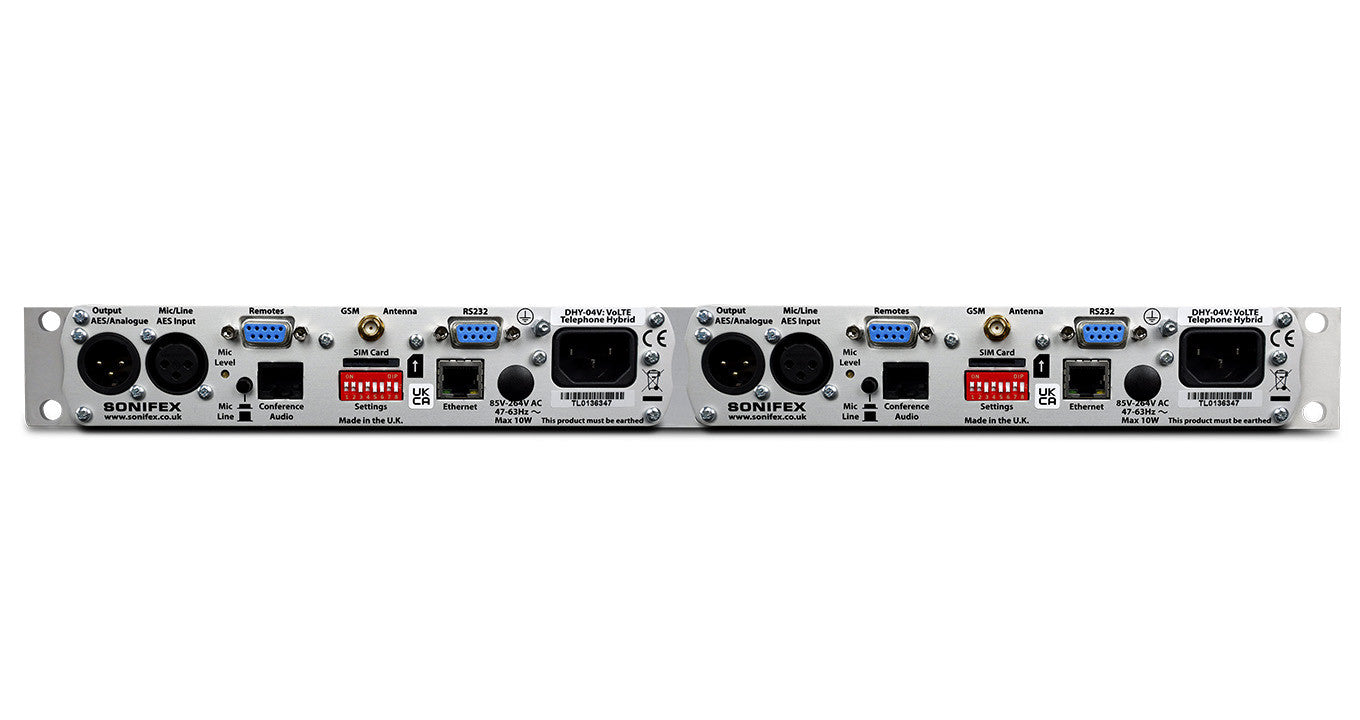 DHY-04VT 1U Rack-Mount Twin VoLTE Telephone Hybrid | HD Voice, AES/EBU & Analogue I/O