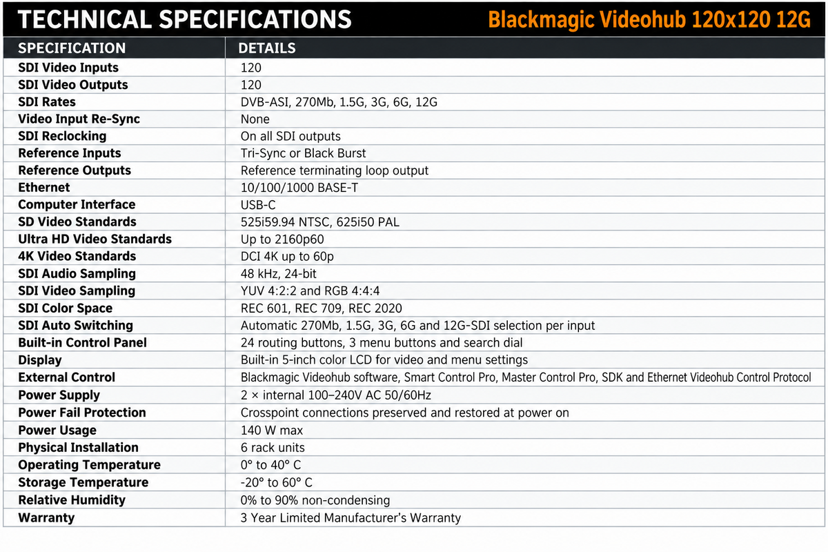Blackmagic Videohub 120x120 12G