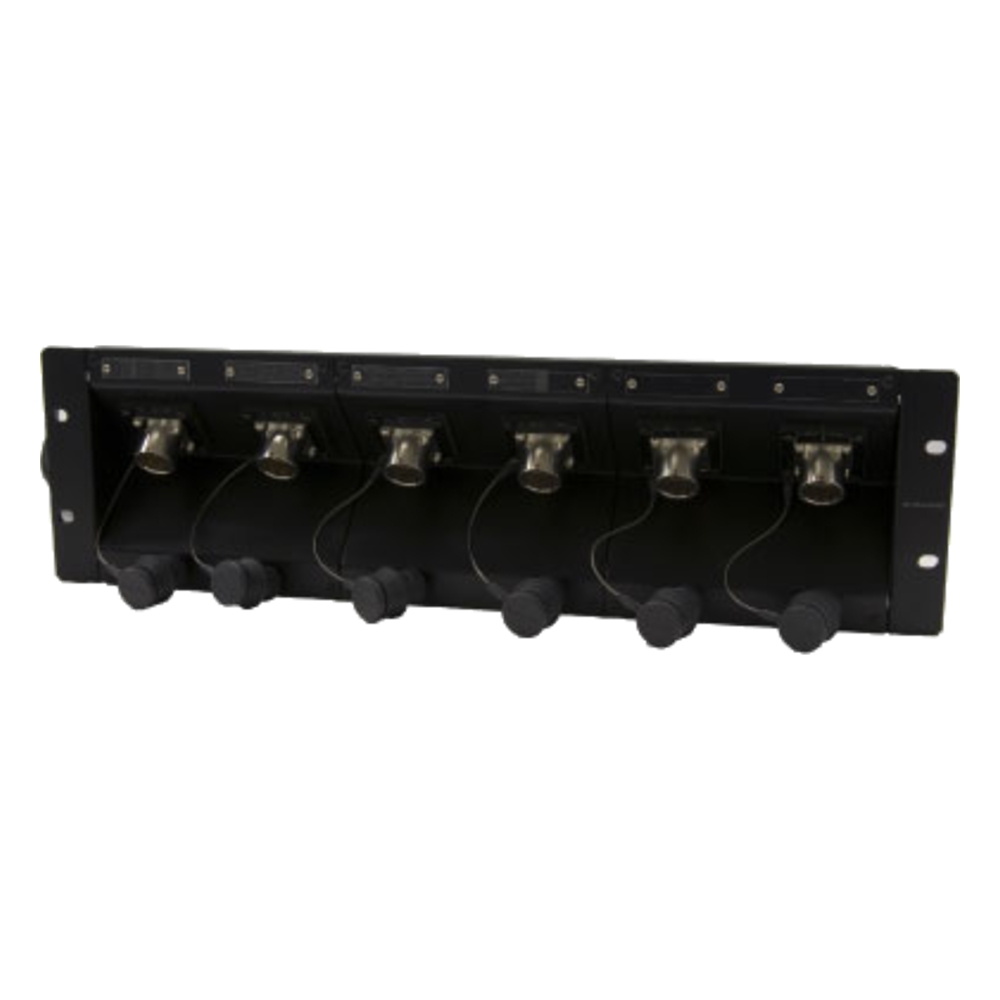 Canare COPS3-FM3A 3RU rack-mount HFO camera connector panel, 6 connectors