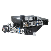 Canare FCBK rear panel with HFO connector, 12G-SDI BNC and XLR terminals